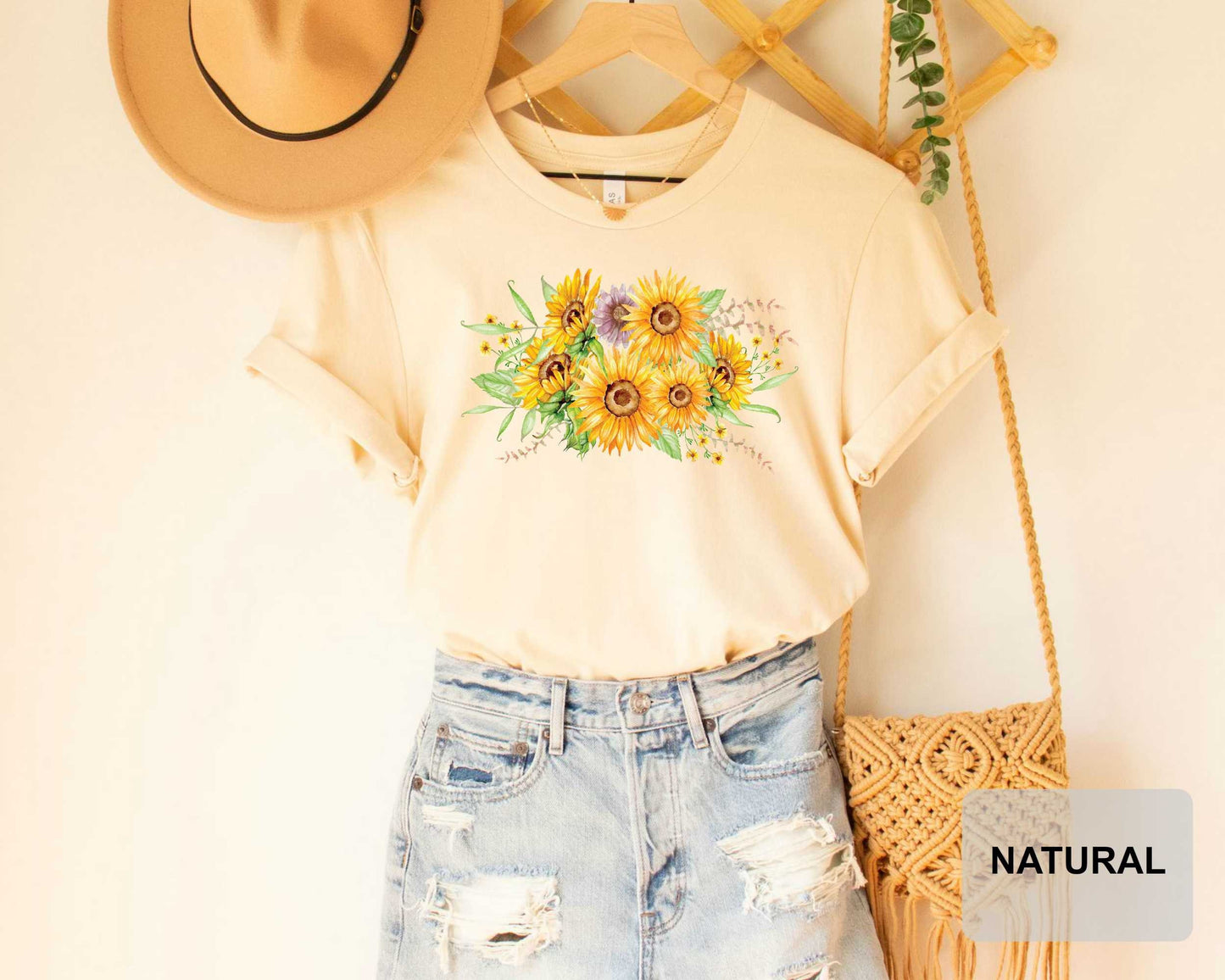 Sunflower Shirt Womens Fall Shirt Garden Flower Botanical Shirt Plant Lover Wildflower Shirt