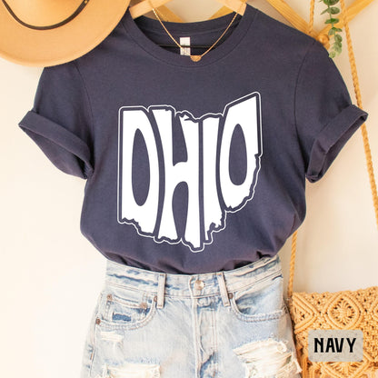 Ohio State Shirt Ohio Lovers Gift Ohie Pride Shirt Ohio Map Silhouette Shirt