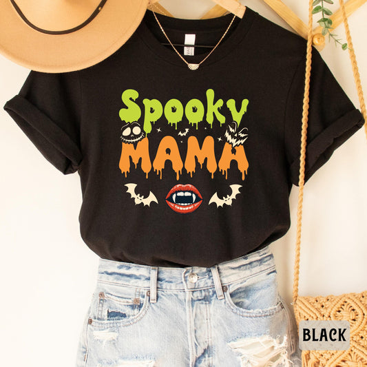 Spooky Mama Shirt Halloween Mom Shirt Spooky Season Shirt Mama Halloween Shirt Spooky Vibes Shirt