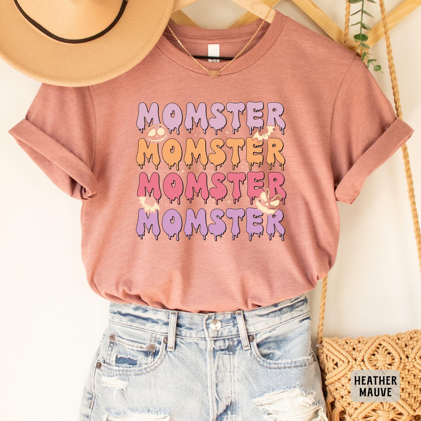 Momster Halloween Shirt Fall Shirt For Women Spooky Shirt Funny Halloween Shirt Pumpkin Shirt