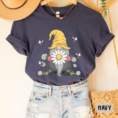 Gnome Daisy Shirt Floral Gnome Shirt Spring Shirt Women Summer Shirt Gnome Flower Shirt