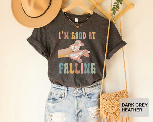 I'm Good at Falling Roller Derby Retro Shirt Roller Skating Shirt Funny Skating Lover Shirt