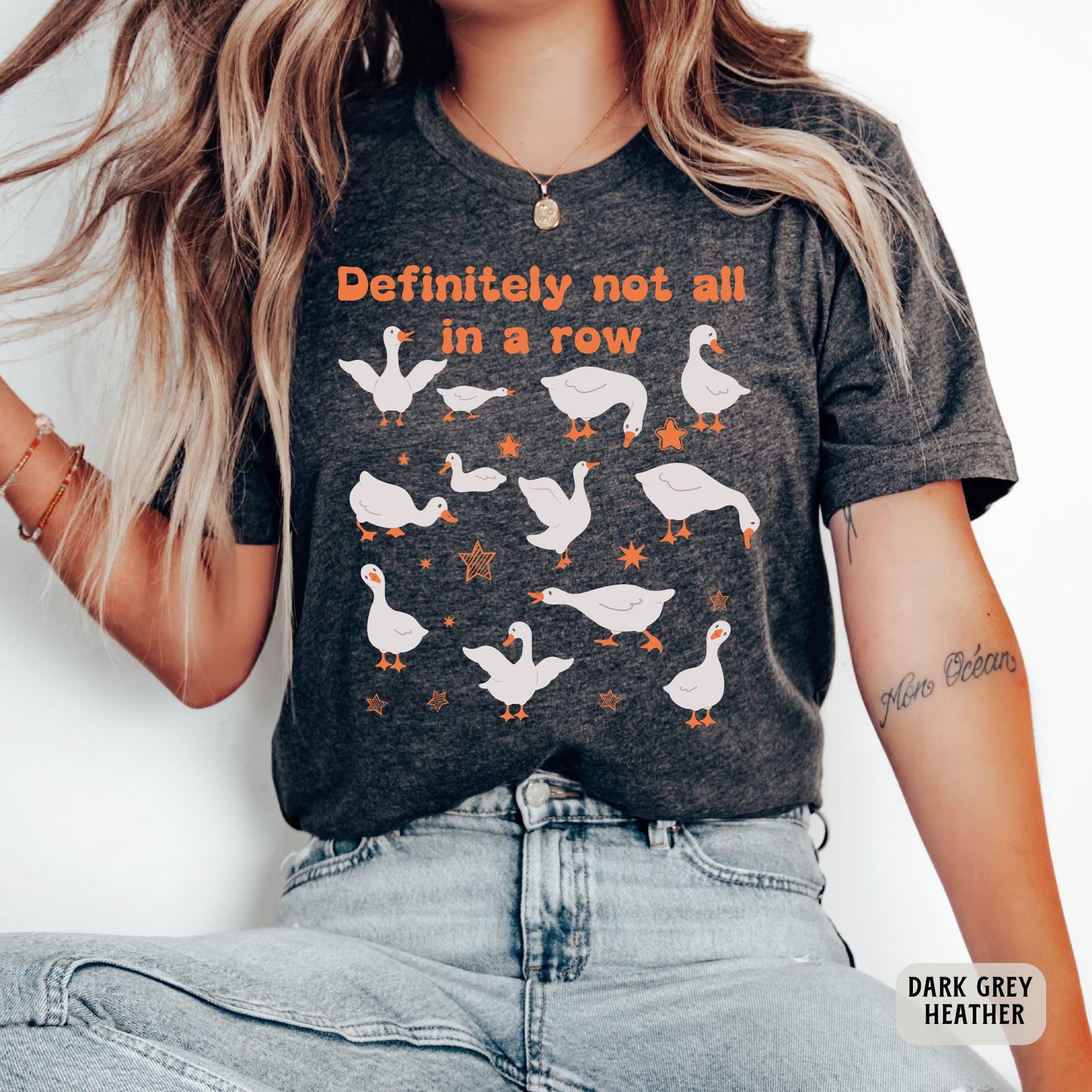 Funny Duck Meme Shirt Definitely Not All In A Row Shirt Mental Health Shirt Animal Lover Gift Goose Shirt