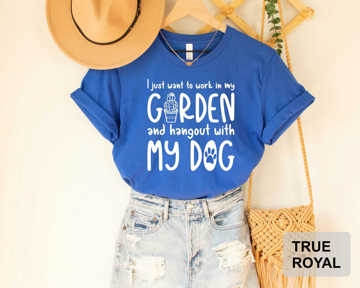 Funny Dog Lover Shirt I Just Want To Work In My Garden And Hang Out With My Dog Shirt Plant Lover Gift Dog Mom Shirt Gardening Shirt