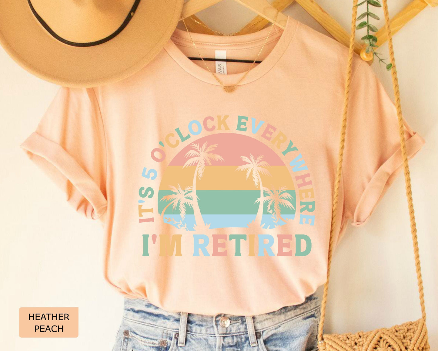 Retirement Gift for Women It's 5 O'clock Everywhere I'm Retired Shirt Vacation Shirt Funny Summer Shirt