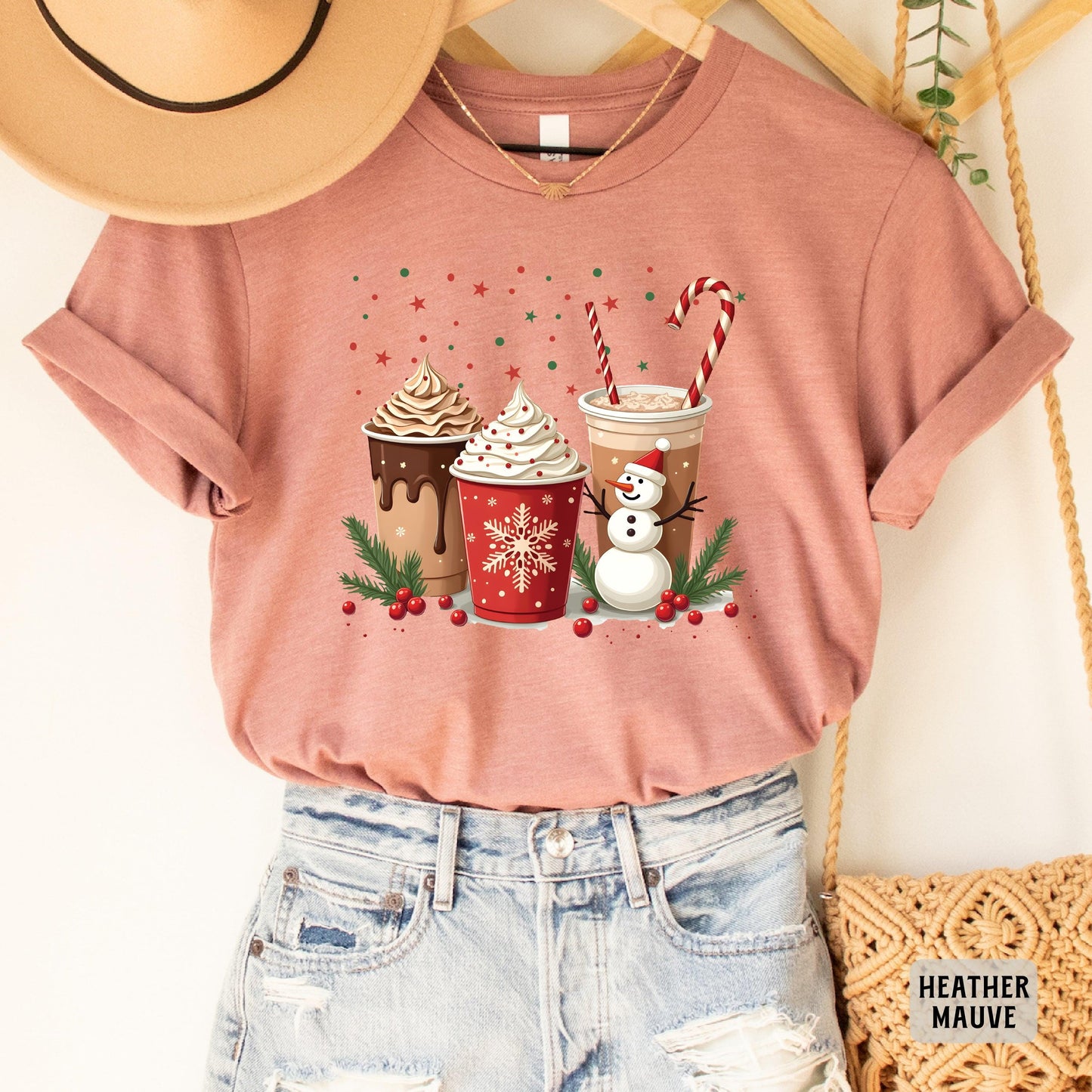 Christmas Hot Cocoa Shirt Xmas Coffee Shirt Christmas Party Shirt  Hot Chocolate Crew Shirt Retro Christmas Shirt