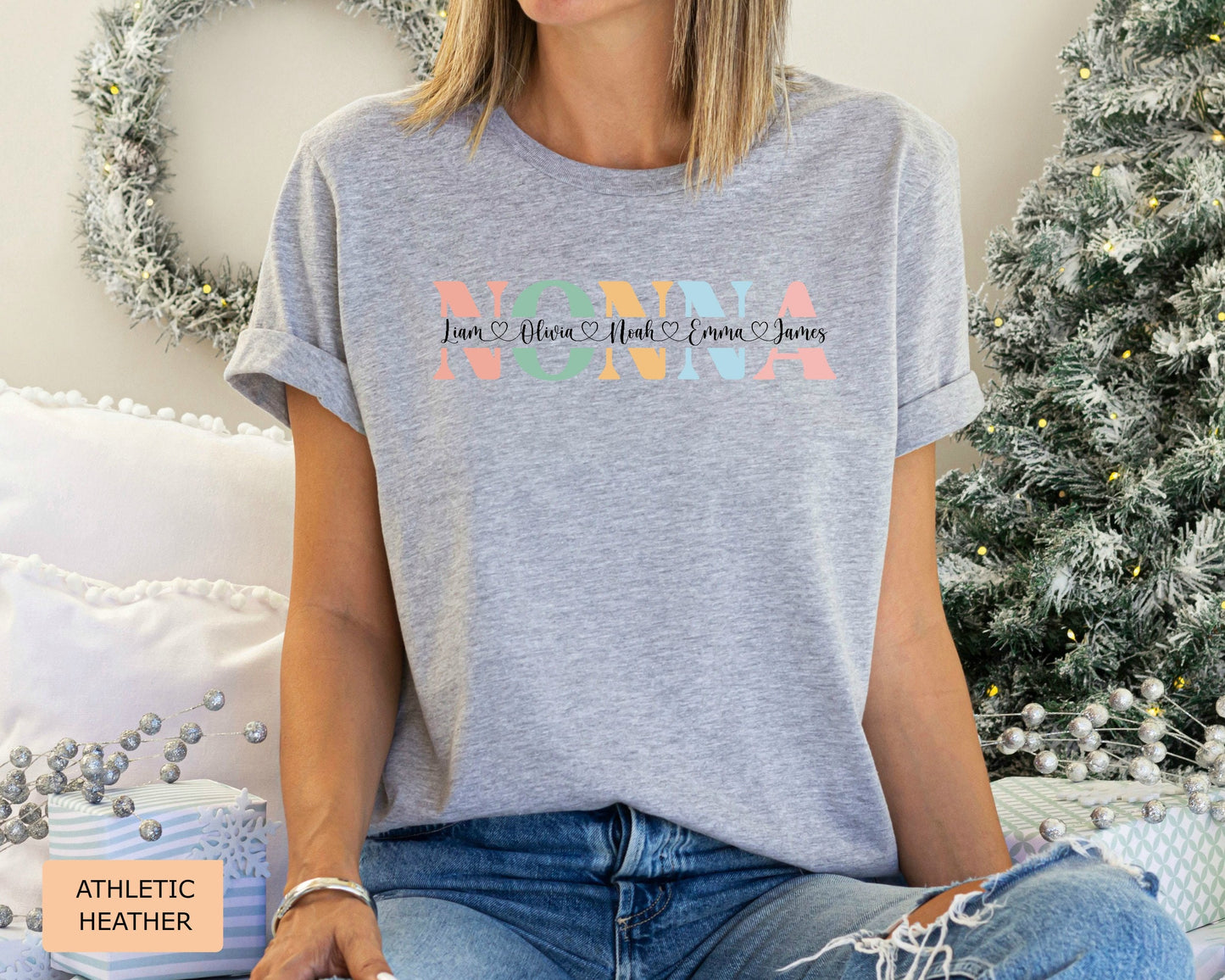 Custom Nonna Shirt Nonna Mothers Day Gift Promoted to Nonna Shirt Personalized Nonna Shirt with Names