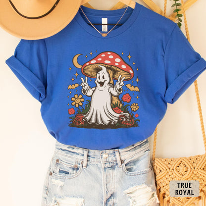 Magic Mushroom Shirt Women Halloween Shirt Ghost Mushroom ShirtFunny Fall Shirt Spooky Season Shirt