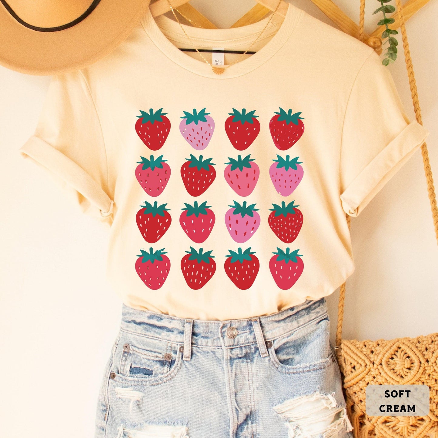 Strawberries Shirt Women Farmer Shirt Botanical Garden Shirt Summer Fruit Shirt