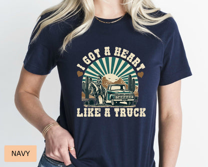 Woman Western Shirt I Got A Heart Like A Truck Shirt Cow Girl Shirt Desert Sunset Shirt