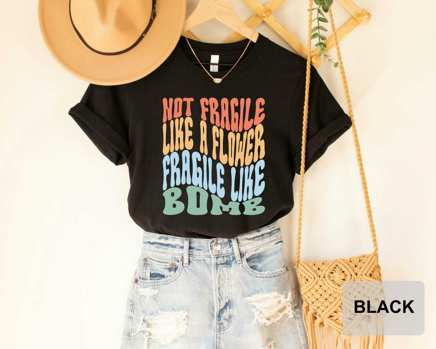 Girl Power Shirt Not Fragile Like A Flower Fragile Like A Bomb Shirt Feminist Shirt Women's Rights T-Shirt