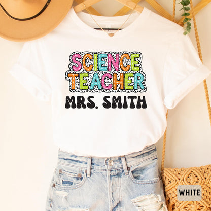 Custom Science Teacher Shirt Personalized Name Scientist Shirt Women Science Lover Shirt