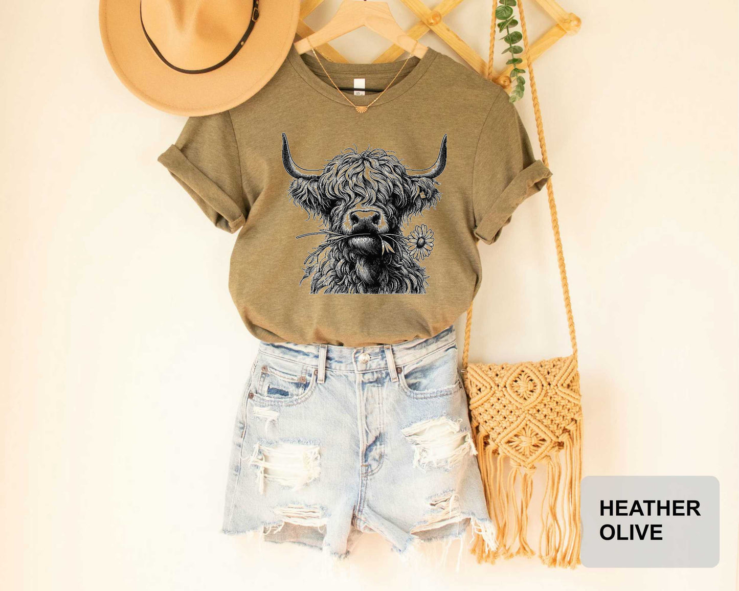 Floral Highland Cow Shirt Heifer Lover Shirt Country Shirt Farm Life Shirt Cowgirl Shirt