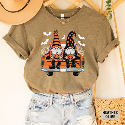 Gnome Truck Shirt Halloween Party Shirt Trick or Treat Shirt Fall Gnome Shirt Halloween Pumpkin Shirt