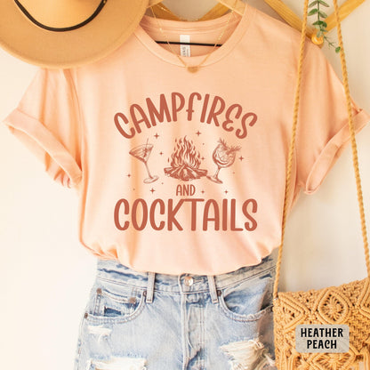 Funny Camping Shirt Campfires And Cocktails Shirt Adventure Shirt Camp Lover Gift Summer Shirt