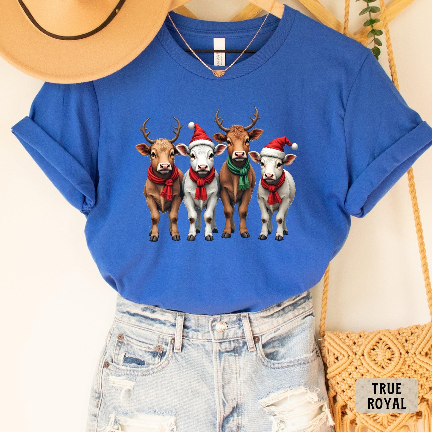 Funny Christmas Cows Shirt Cow Santa Shirt Christmas Family Shirt Western Xmas Gift Cow Lover Farmer Shirt