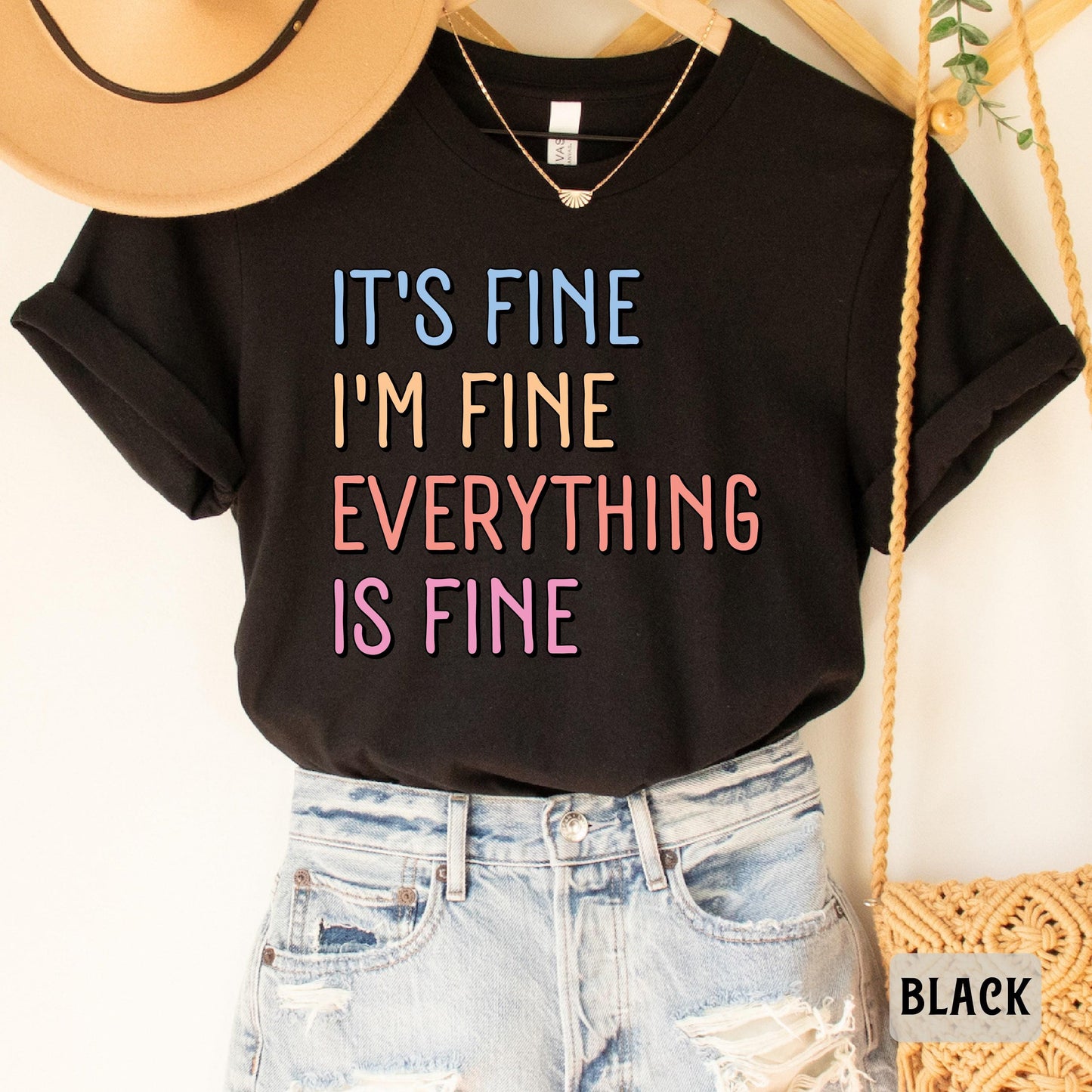 Motivational Shirt It's Fine I'm Fine Everything is Fine Shirt Introvert Shirt Positivity Shirt Mental Health Shirt