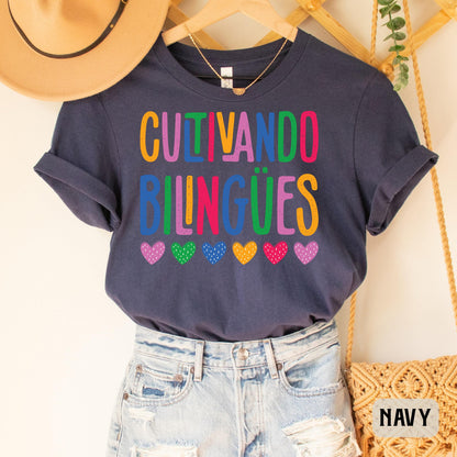 Cultivando Bilingües Shirt Maestra Shirt Bilingual Teacher Shirt Dual Language Shirt Spanish Teacher Shirt