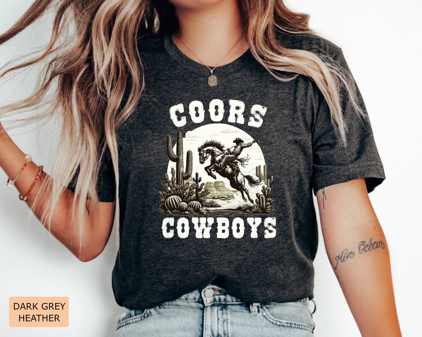 Coors Cowboy Shirt Rodeo Shirt Vintage Western Graphic Shirt Retro Style Cowboy Shirt