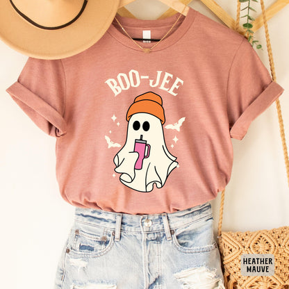 Boo Jee Shirt Halloween Ghost Shirt Spooky Vibes Shirt Women Halloween Gift Spooky Ghost Shirt