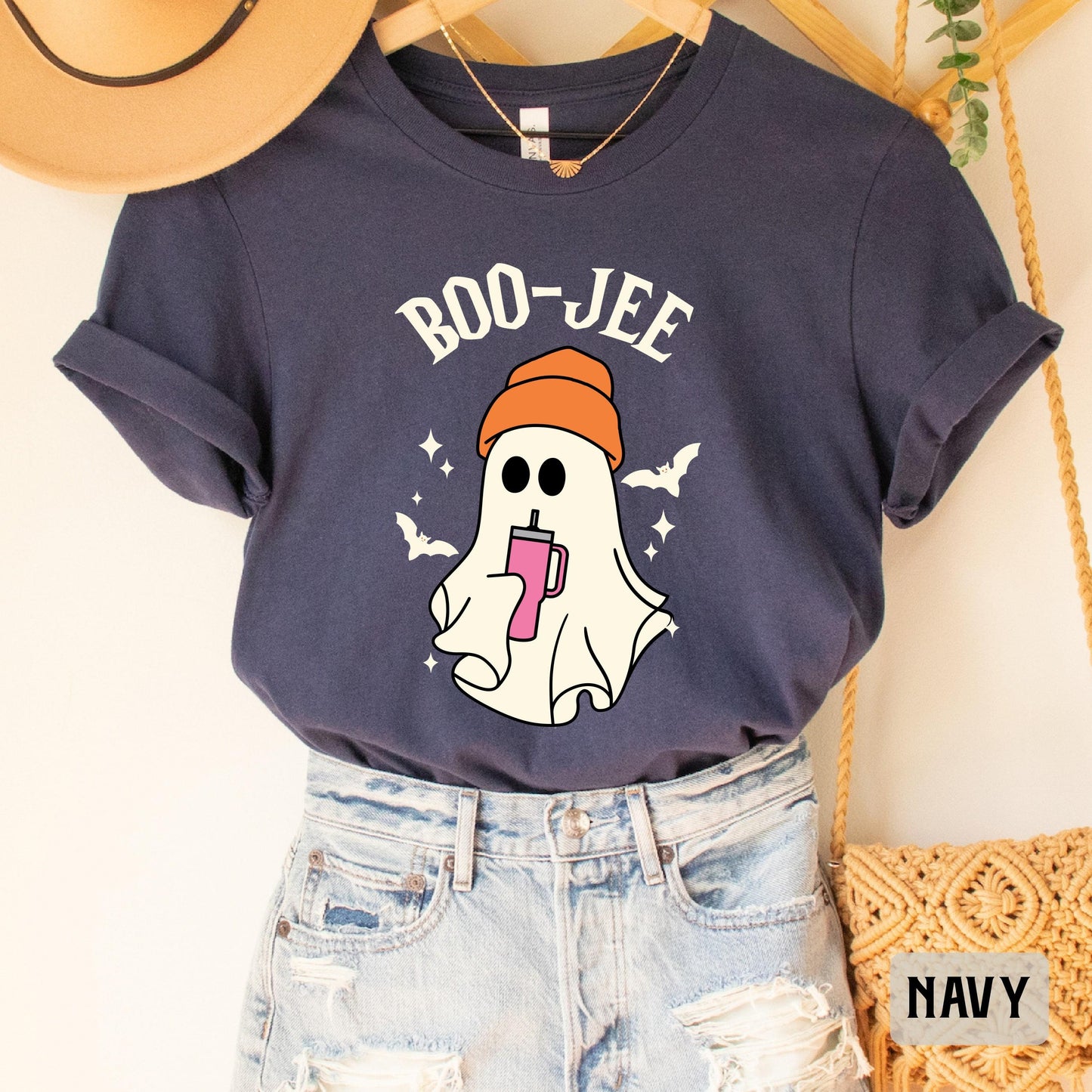 Boo Jee Shirt Halloween Ghost Shirt Spooky Vibes Shirt Women Halloween Gift Spooky Ghost Shirt