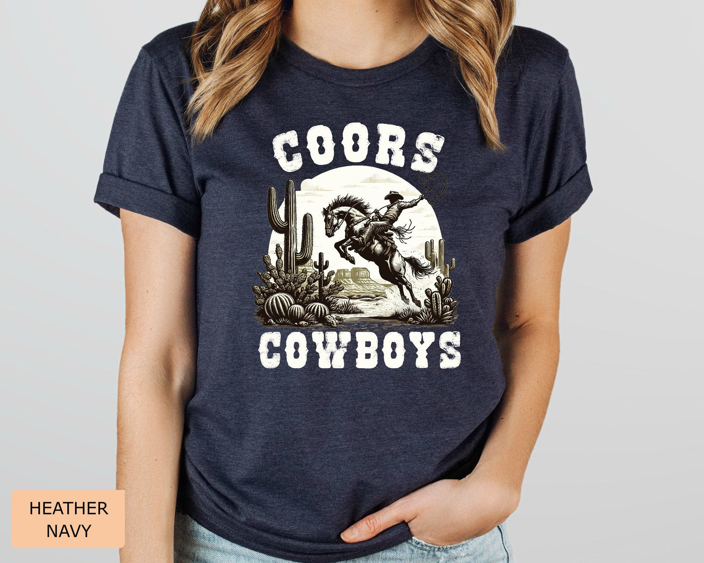 Coors Cowboy Shirt Rodeo Shirt Vintage Western Graphic Shirt Retro Style Cowboy Shirt