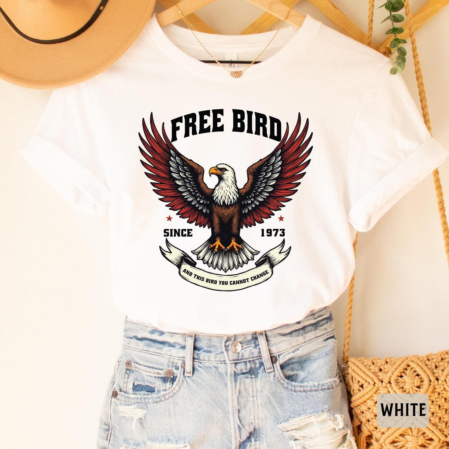 Free Bird Shirt America 1973 Shirt Rock Lover Shirt Independence Day Shirt Retro Music Shirt