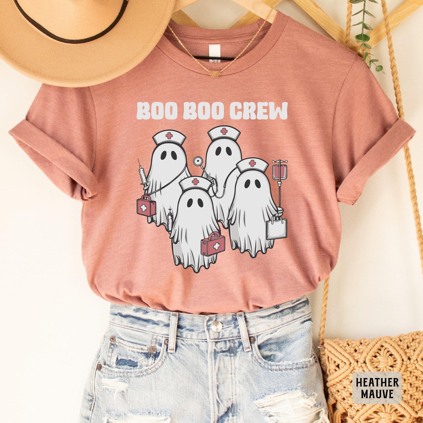 Halloween Nurse Shirt Boo Boo Crew Shirt Scary Vibes Shirt Nurse Fall Shirt Ghost Nurse Shirt