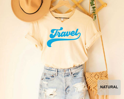 Travel Shirt Adventurer Gift Vacation Shirt Traveler T-Shirt Let's Travel Family Trip Travel Addict Shirt