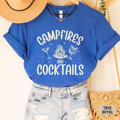 Funny Camping Shirt Campfires And Cocktails Shirt Adventure Shirt Camp Lover Gift Summer Shirt