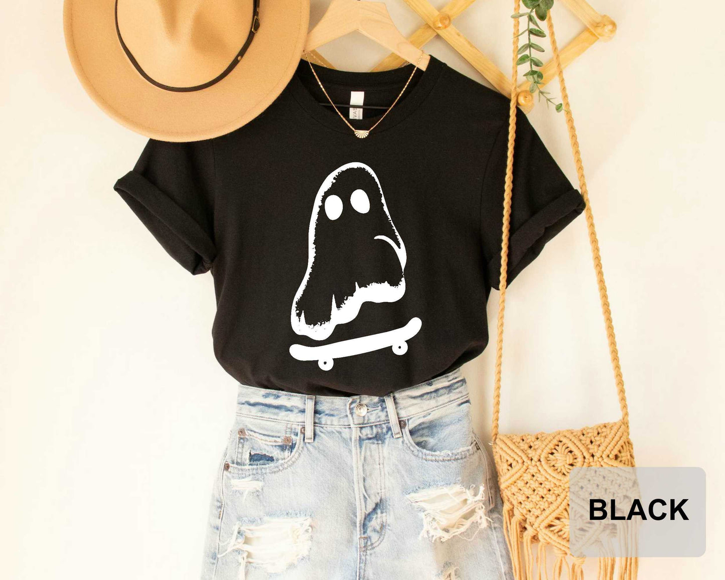 Ghost Skateboarder Shirt Halloween Shirt, Funny Skateboard Shirt Skate Roller