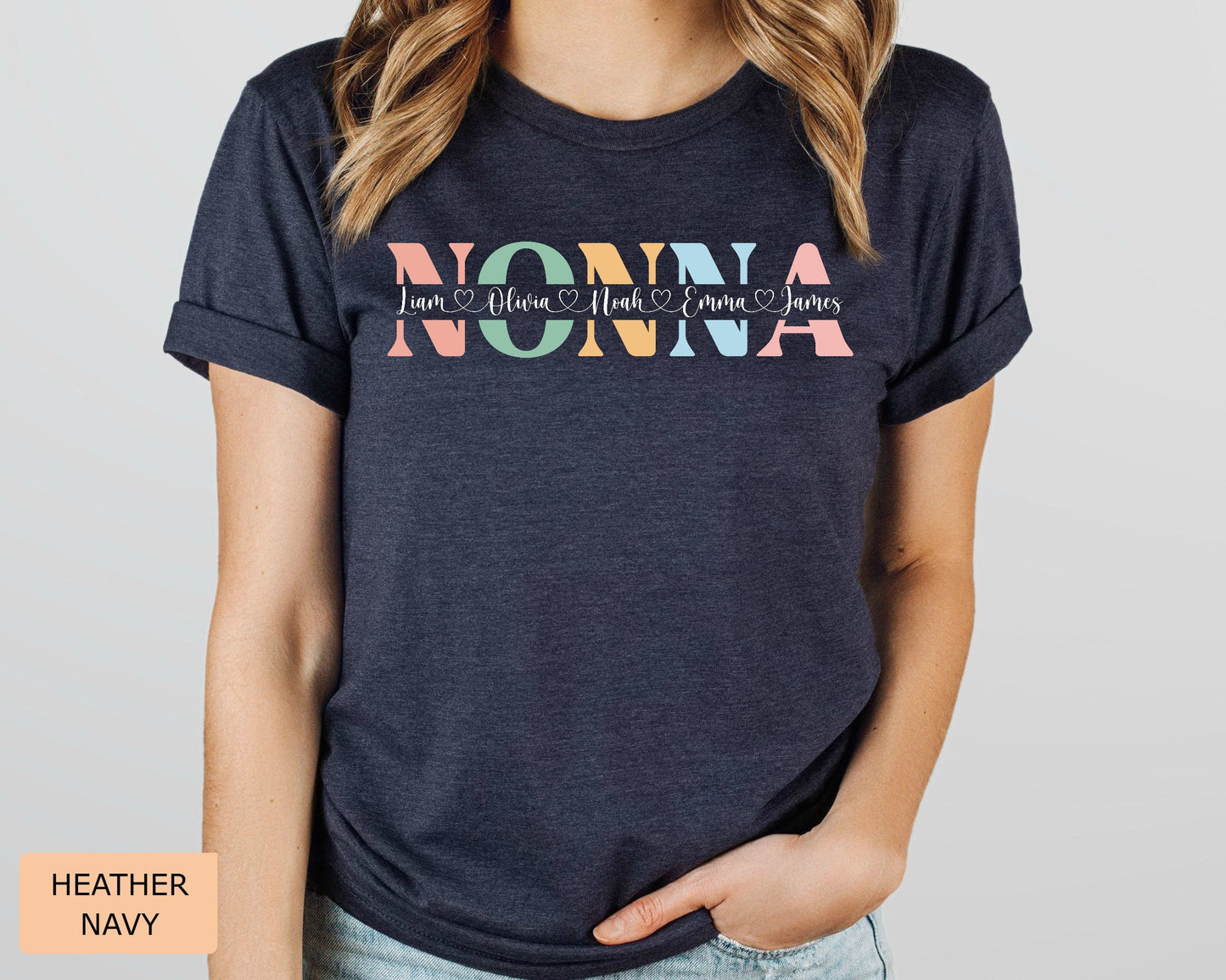 Custom Nonna Shirt Nonna Mothers Day Gift Promoted to Nonna Shirt Personalized Nonna Shirt with Names