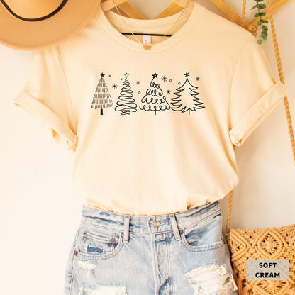 Christmas Trees Shirt Cute Holiday Shirt Merry XMas Shirt Winter Shirt Christmas Gift New Year Shirt