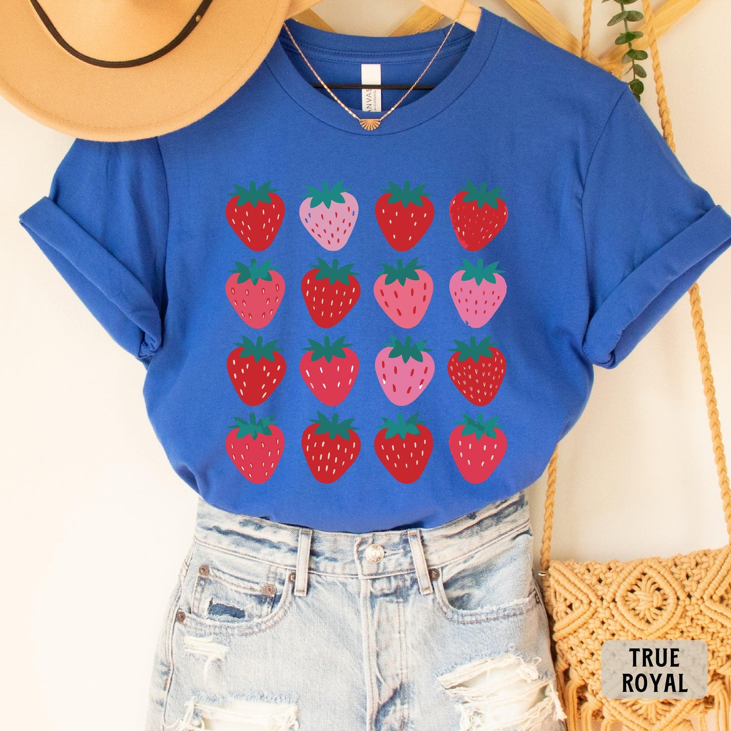 Strawberries Shirt Women Farmer Shirt Botanical Garden Shirt Summer Fruit Shirt