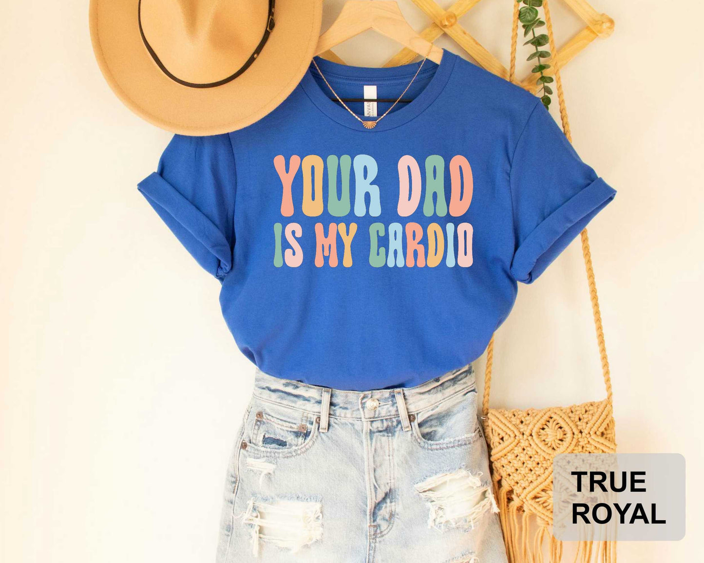 Your Dad Is My Cardio T-Shirt Powerlifting Shirt Father's Day Shirt Humorous Workout Shirt