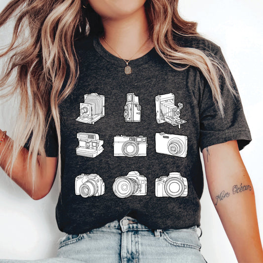 Cameras Shirt Shirt for Photographer Camera Lover Shirt Vintage Camera Shirt Antique Camera Shirt