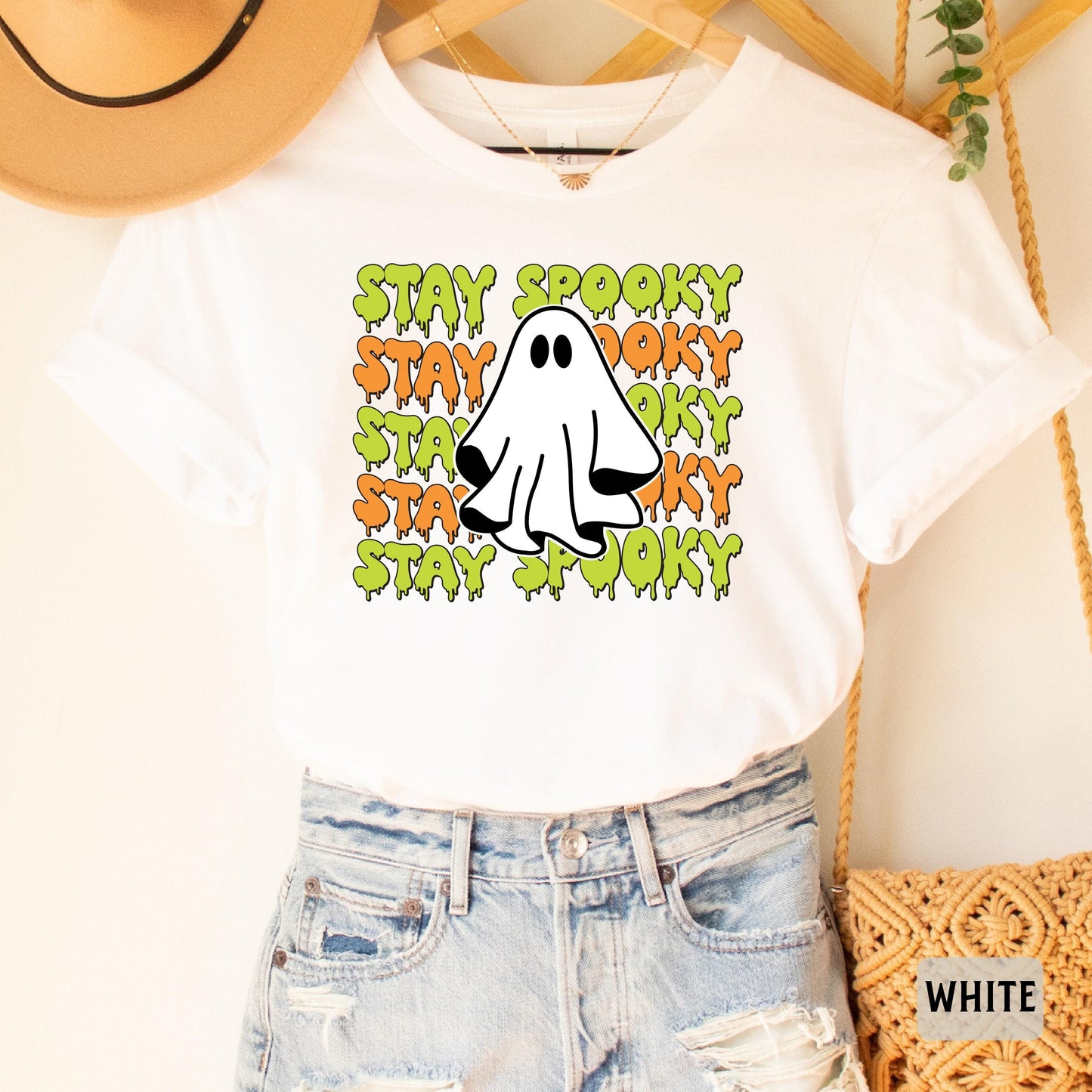 Stay Spooky Shirt Womens Halloween Shirt Cute Ghost Shirt Spooky Season Shirt Fall Shirt