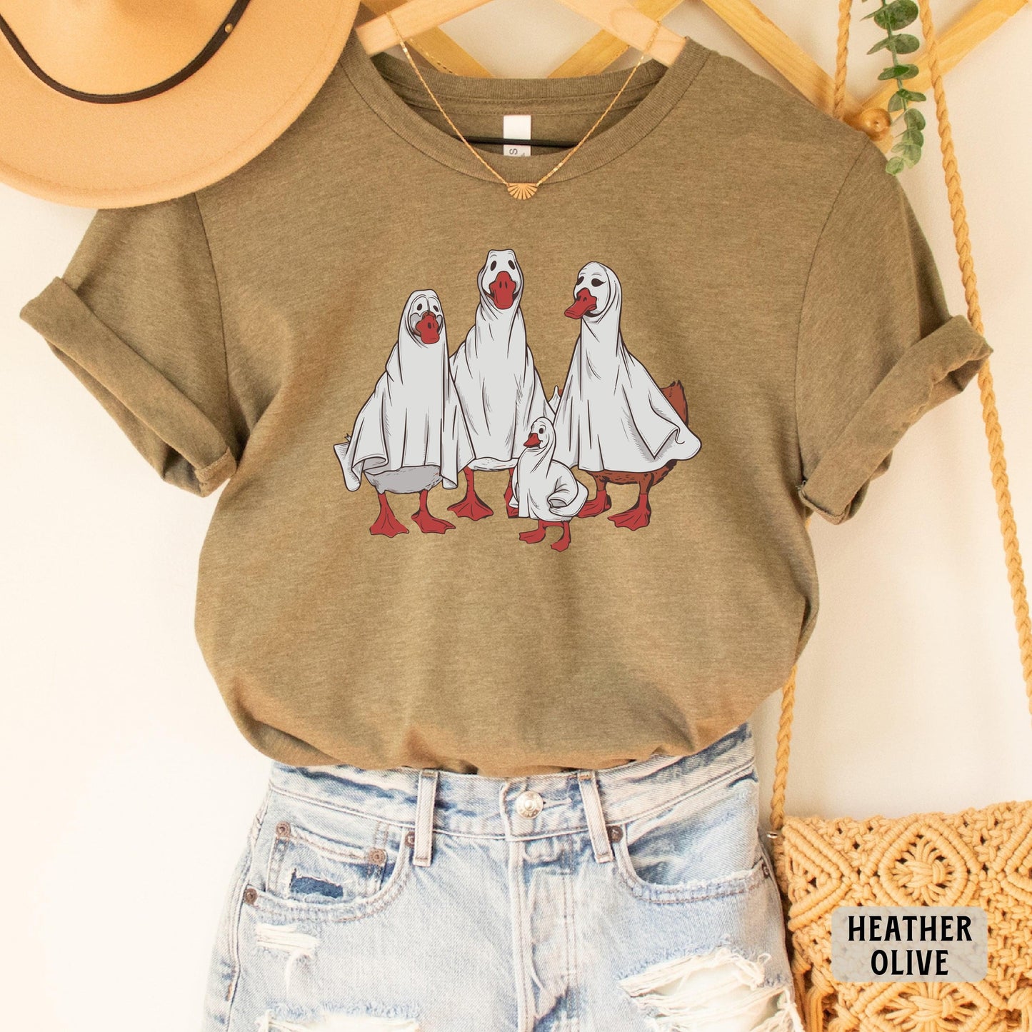 Halloween Ghost Ducks Shirt Spooky Season Shirt Funny Halloween Animals Shirt Duck Lover Gift Goose Shirt