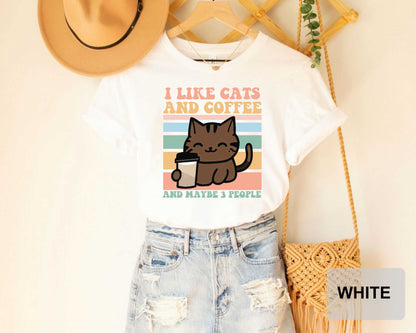 I Like Cats And Coffee Shirt Coffee Lover Shirt Funny Cat Shirt Cat Mom Gift Cat Lover Shirt