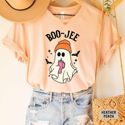 Boo Jee Shirt Halloween Ghost Shirt Spooky Vibes Shirt Women Halloween Gift Spooky Ghost Shirt