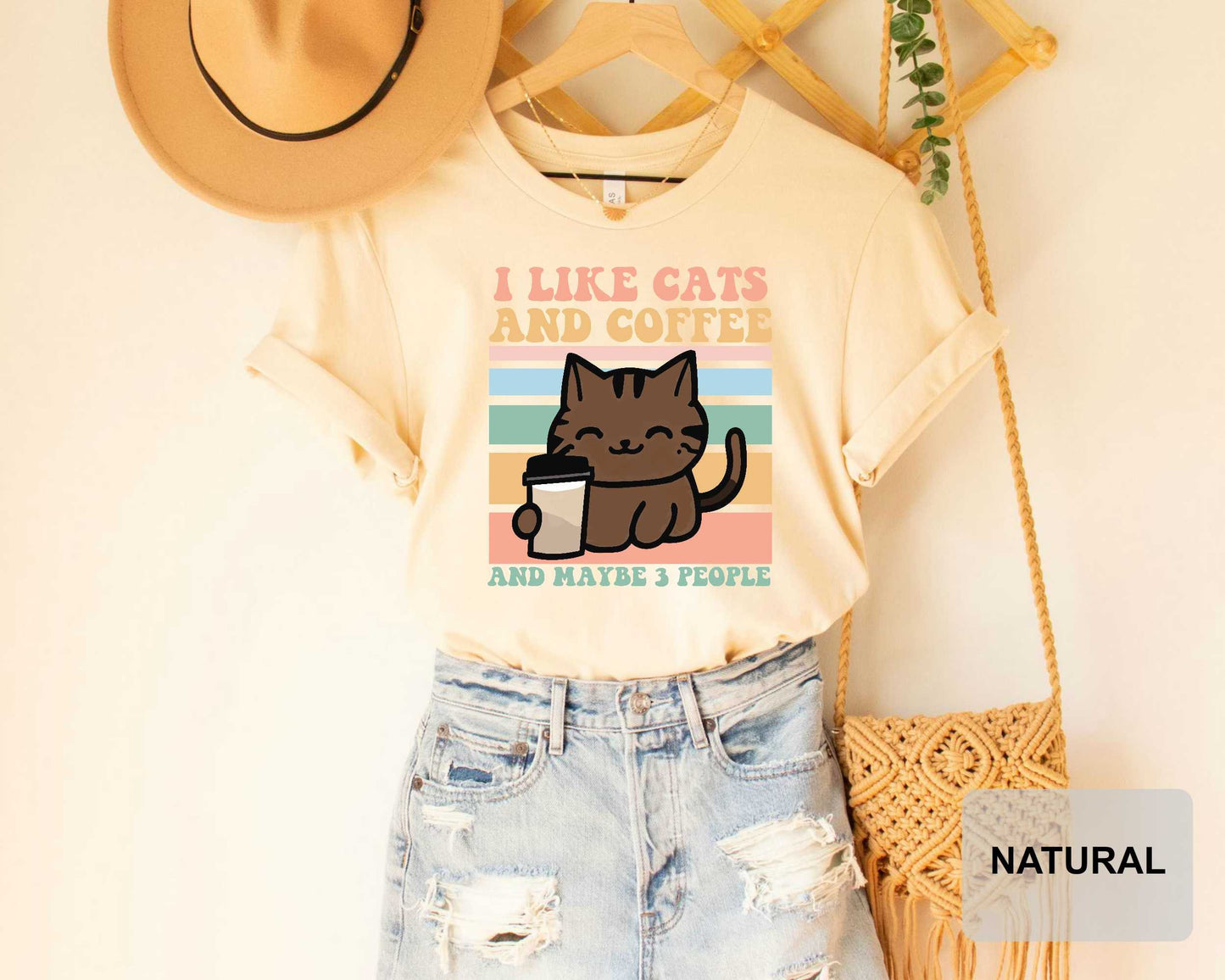 I Like Cats And Coffee Shirt Coffee Lover Shirt Funny Cat Shirt Cat Mom Gift Cat Lover Shirt