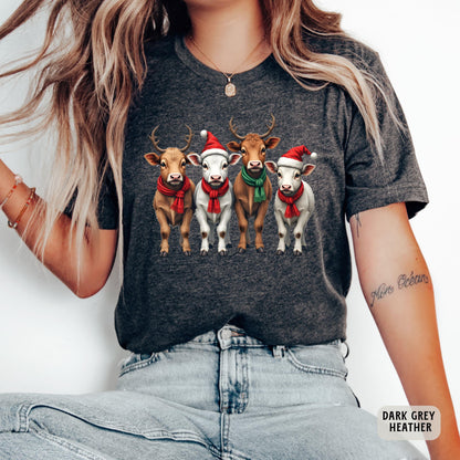 Funny Christmas Cows Shirt Cow Santa Shirt Christmas Family Shirt Western Xmas Gift Cow Lover Farmer Shirt