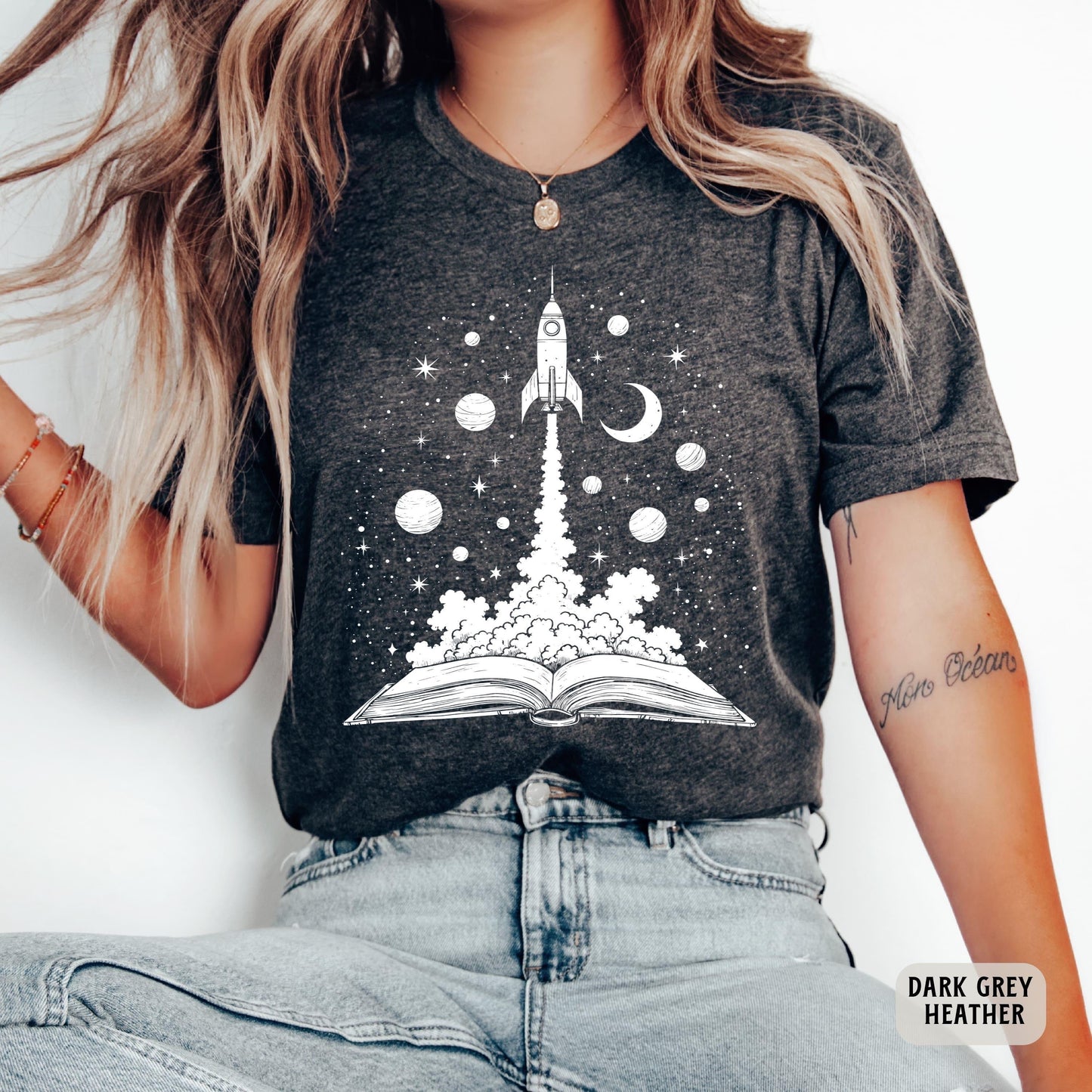 Books and Space Shirt Astronomy Shirt Book Lover Gift Science Teacher Shirt Bookish Shirt