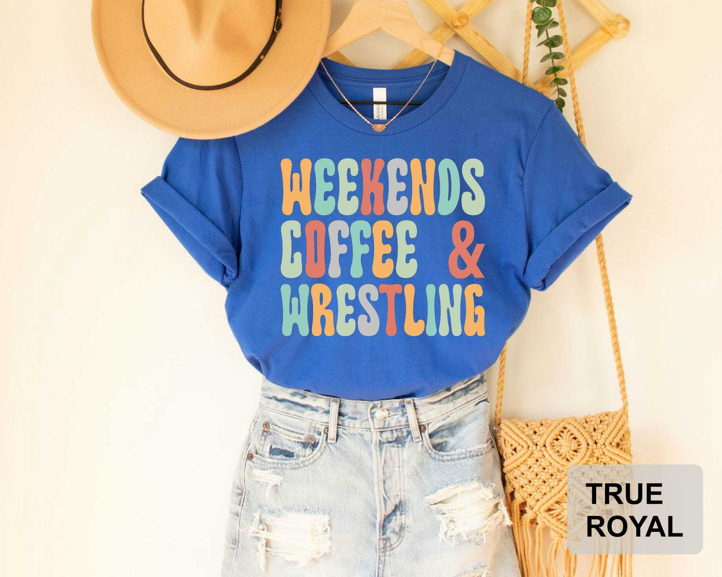 Weekends Coffee And Wrestling Shirt Wrestling Mom T-Shirt Coffee Lover Shirt Sports Mother Shirt