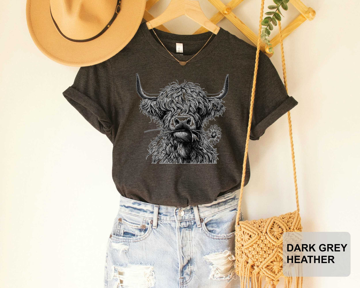 Floral Highland Cow Shirt Heifer Lover Shirt Country Shirt Farm Life Shirt Cowgirl Shirt