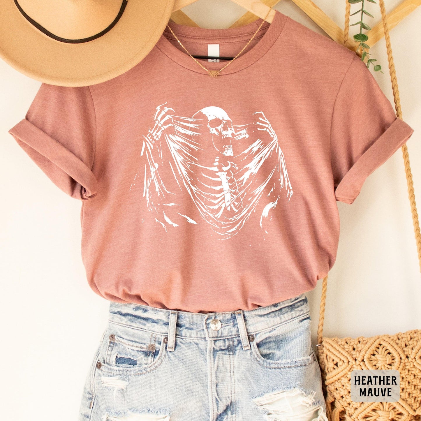 Skeleton Ripping Shirt Rib Cage Shirt Halloween Shirt Spooky Skeleton Shirt Y2k Skull Shirt