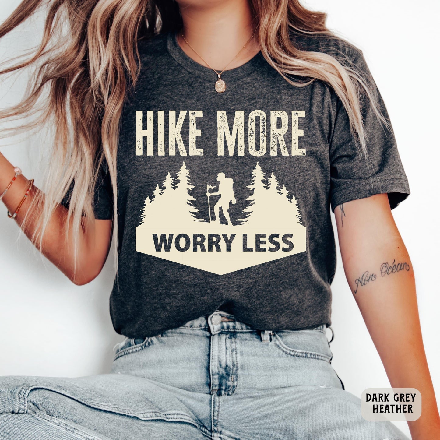 Funny Hiking Shirt Hike More Worry Less Shirt Camp Life Shirt Vacation Shirt Nature Shirt