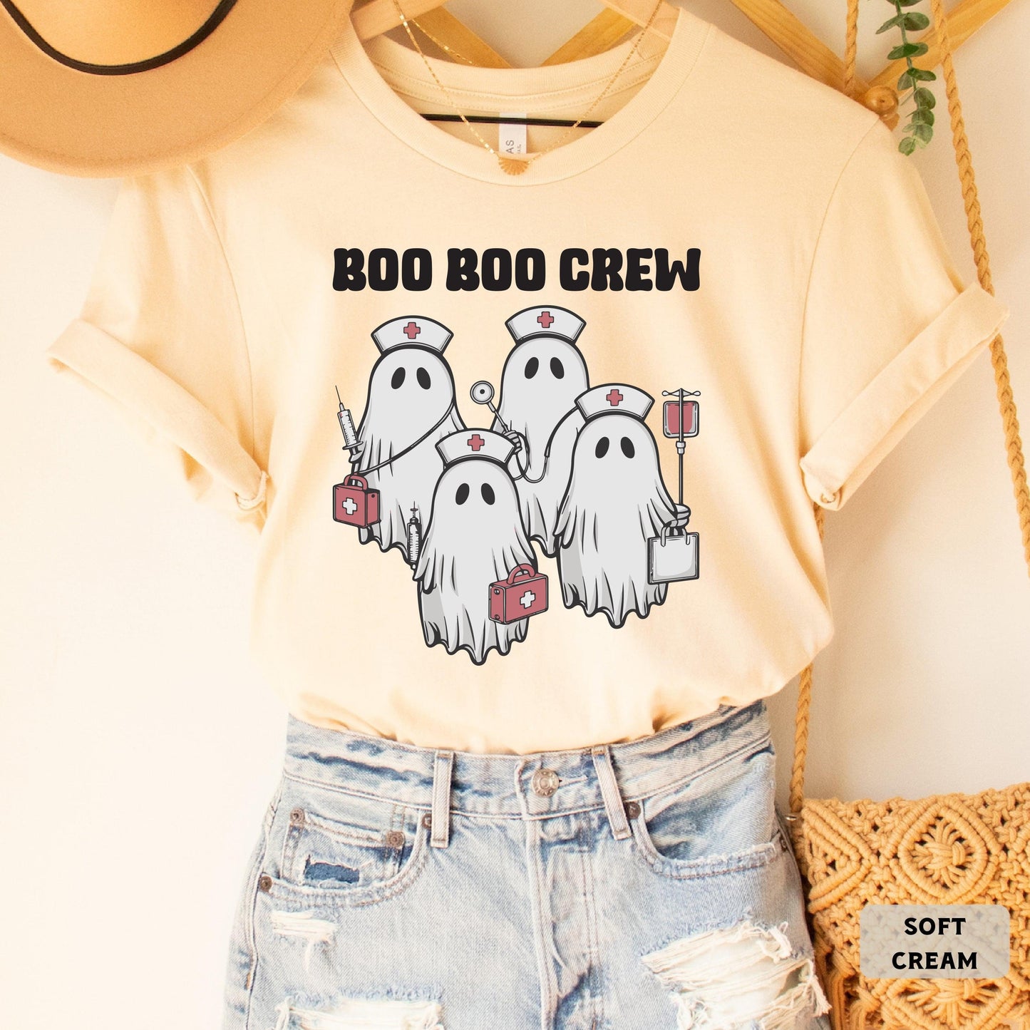 Halloween Nurse Shirt Boo Boo Crew Shirt Scary Vibes Shirt Nurse Fall Shirt Ghost Nurse Shirt