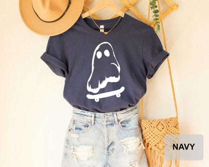 Ghost Skateboarder Shirt Halloween Shirt, Funny Skateboard Shirt Skate Roller