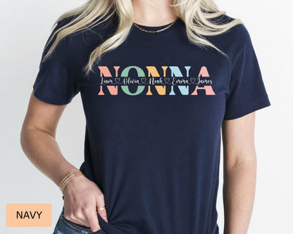 Custom Nonna Shirt Nonna Mothers Day Gift Promoted to Nonna Shirt Personalized Nonna Shirt with Names